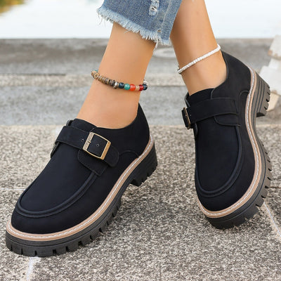 Fashion Buckle Loafers For Women