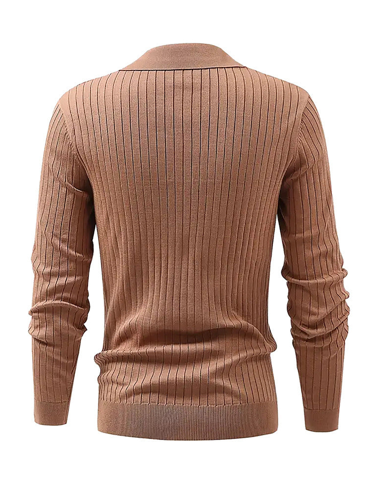 Stretch Slim Knit Polo Shirt Men