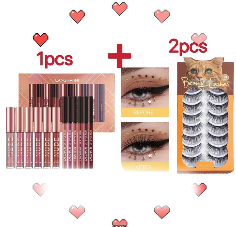 12 Pcs Set 6 Matte Lipstick 6 Lip Liner