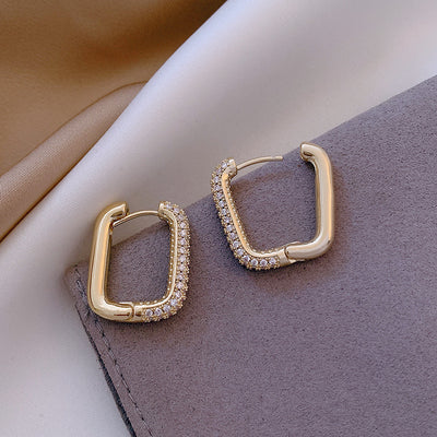 Geometric Square Earrings Zircon