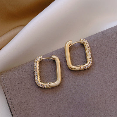 Geometric Square Earrings Zircon