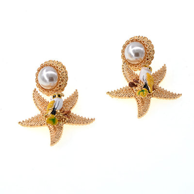 Starfish Pearl Fashion Earrings