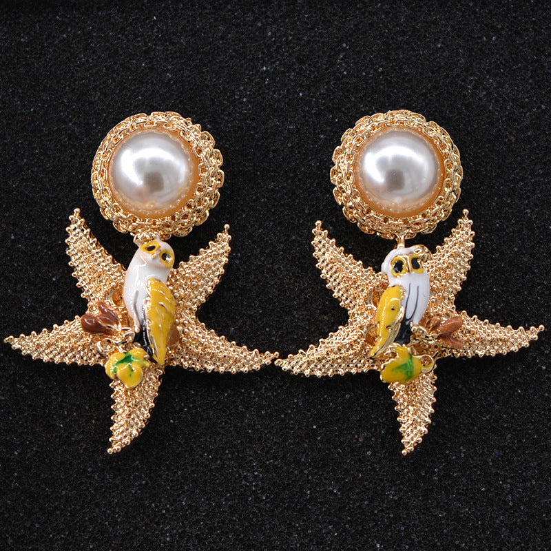 Starfish Pearl Fashion Earrings