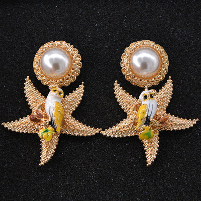 Starfish Pearl Fashion Earrings