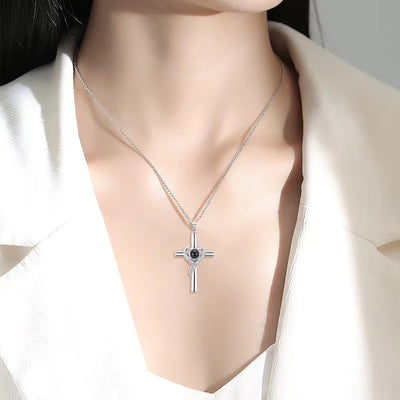 Love Cross Pendant Necklace