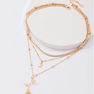 Multilayer Moon Gold Color Pendant