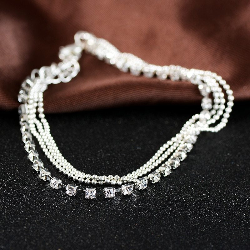 Multilayer  Crystal Anklet Foot Chain