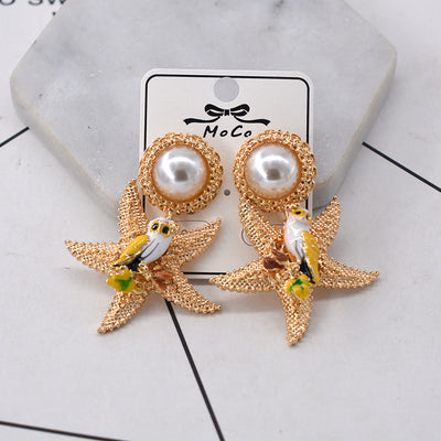 Starfish Pearl Fashion Earrings