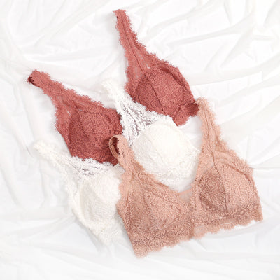 Laceless Bra Gathering Bra Lace Bra Set