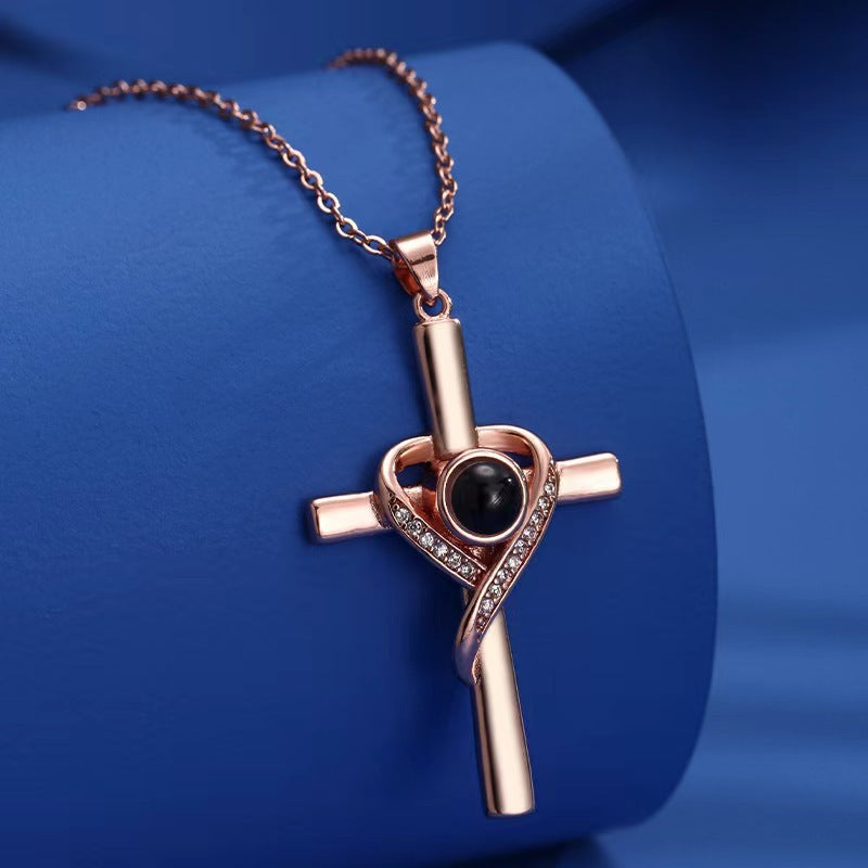 Love Cross Pendant Necklace