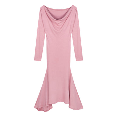 Pink Long-sleeved Dresses Women