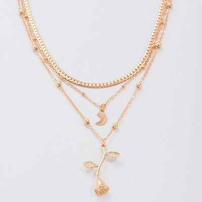 Multilayer Moon Gold Color Pendant