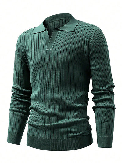 Stretch Slim Knit Polo Shirt Men