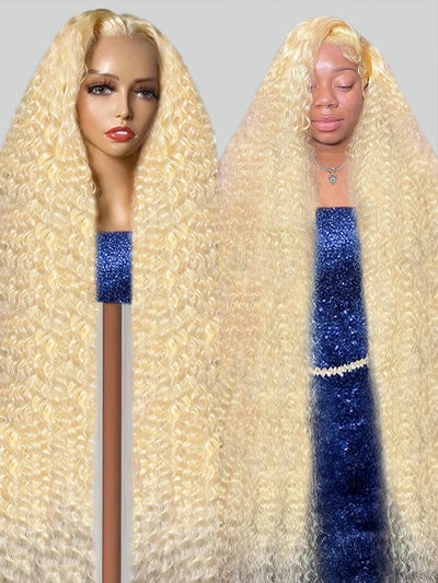 Honey Blonde Curly Human Hair Wig