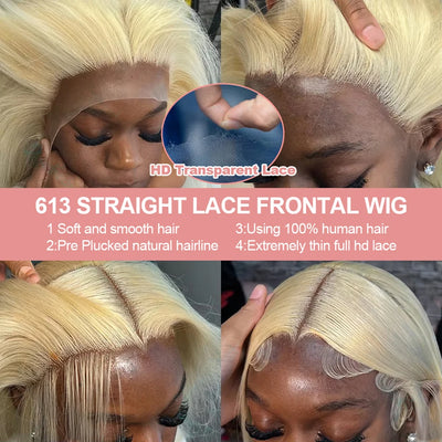 Straight Blonde Lace Front  Hair Wig