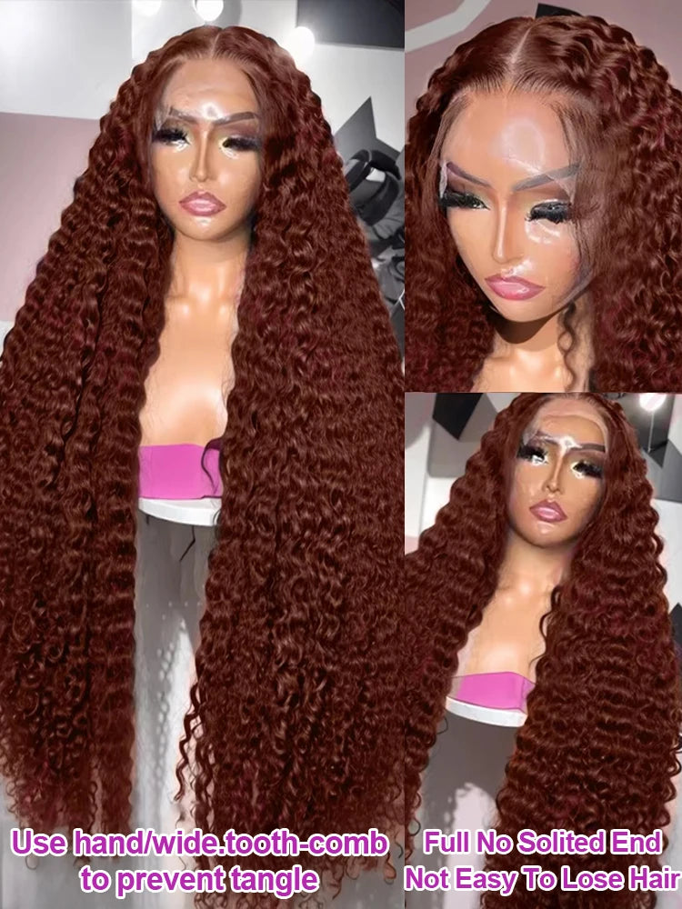 Deep Curly Wigs  Hair Chocolate Brown