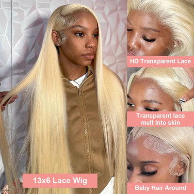 Straight Blonde Lace Front  Hair Wig