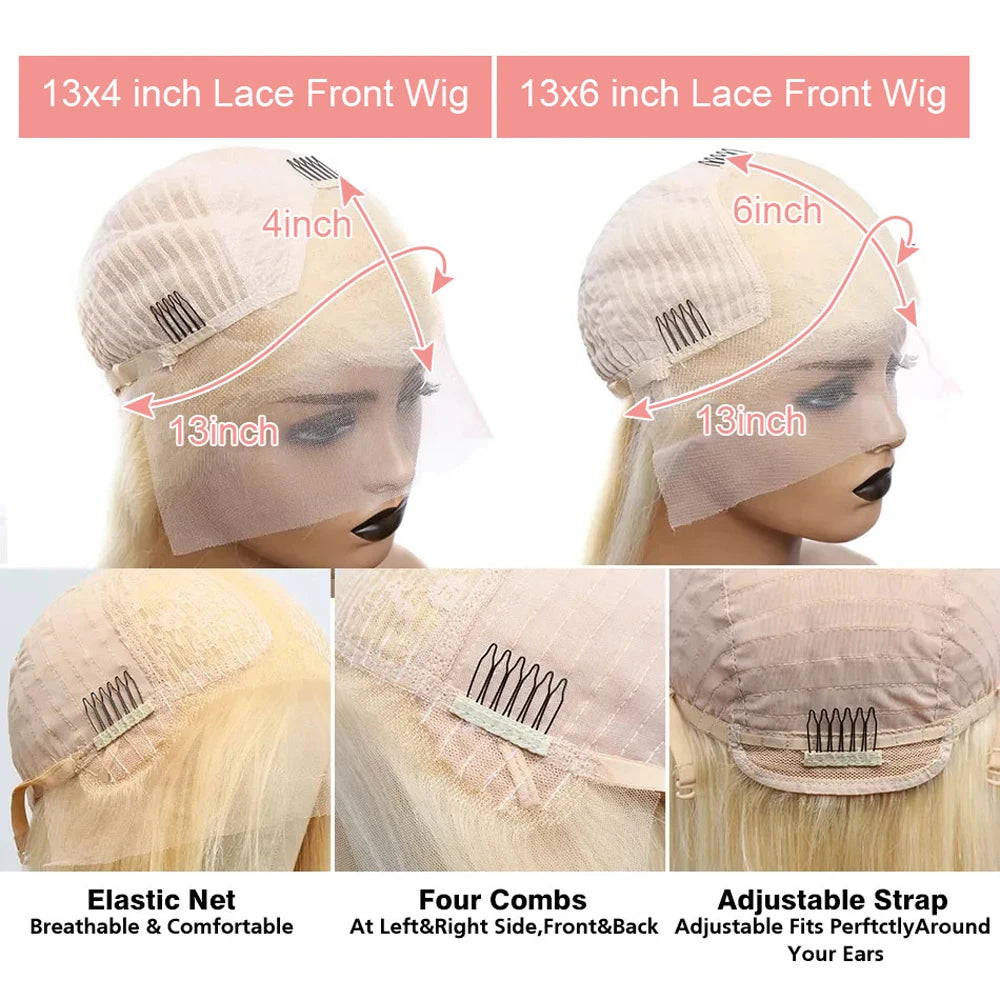 Straight Blonde Lace Front  Hair Wig