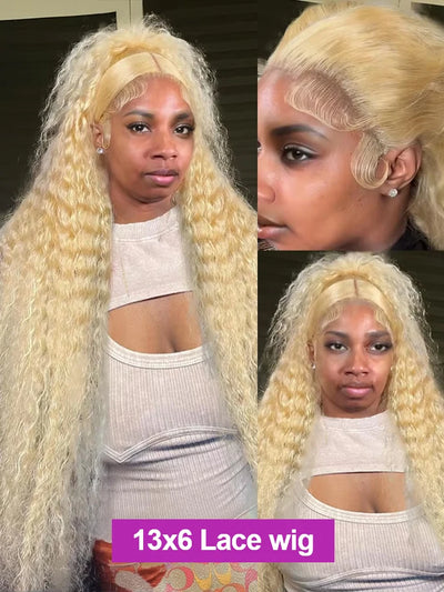 Honey Blonde Curly Human Hair Wig