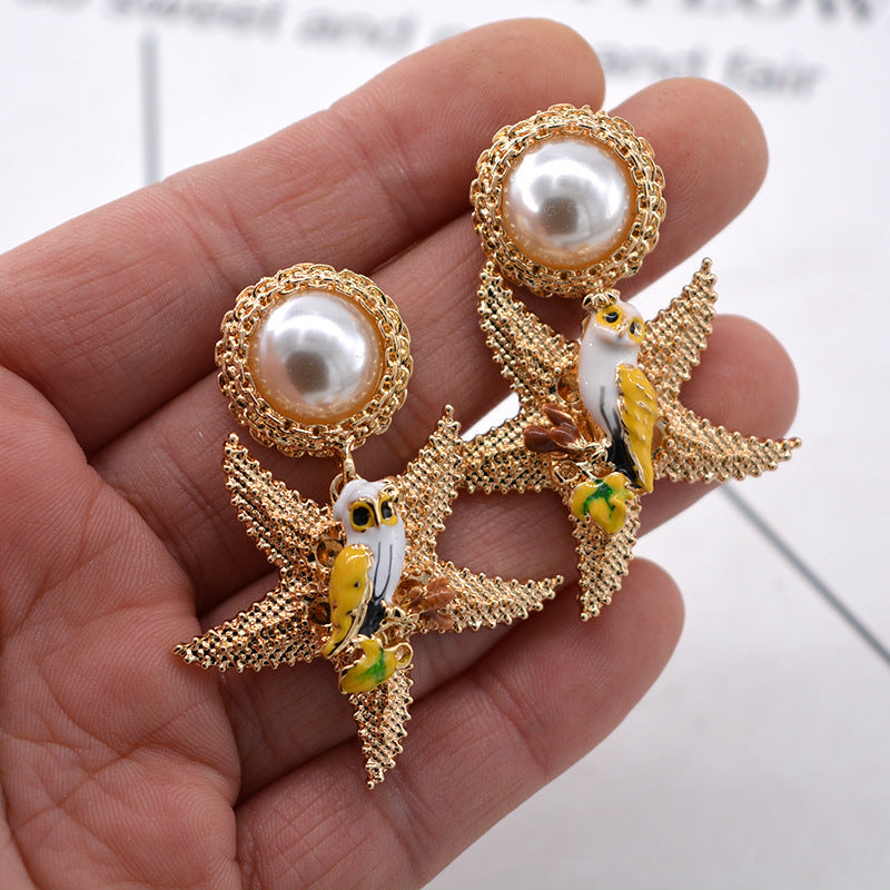 Starfish Pearl Fashion Earrings