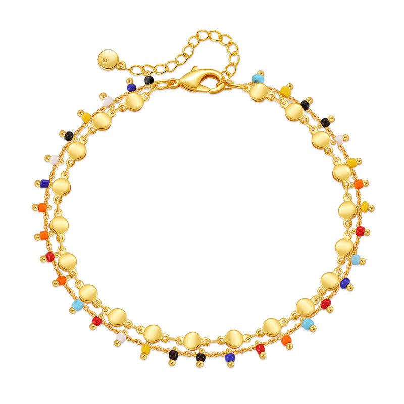 Candy Color Small Rice-shaped Anklets