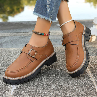 Fashion Buckle Loafers For Women