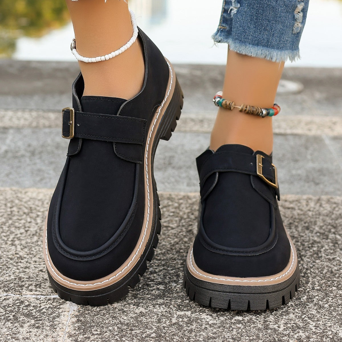 Fashion Buckle Loafers For Women