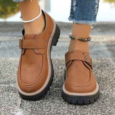 Fashion Buckle Loafers For Women