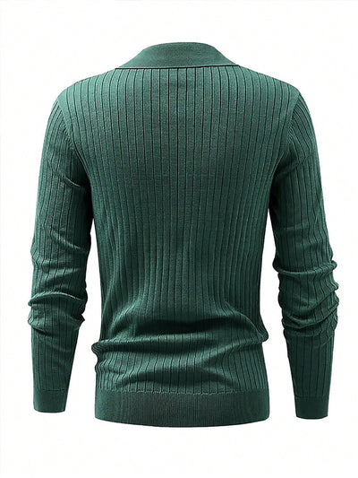 Stretch Slim Knit Polo Shirt Men